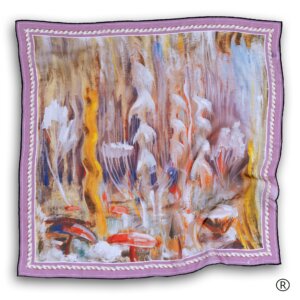 Šilkinė georgette skarelė – „Pasaulio sutvėrimas X“