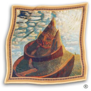 Šilkinė skarelė „Pilies pasaka“