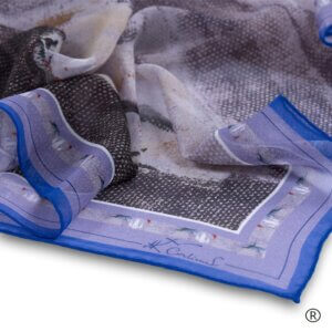 Šilkinė georgette skarelė - „Vakaras“