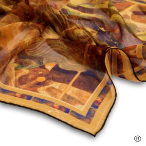 Šilkinė georgette skarelė - „Žvaigždžių sonata“