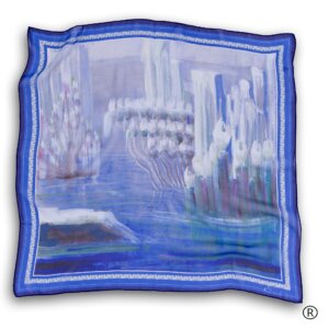 Šilkinė georgette skarelė - „Pasaulio sutvėrimas VI“