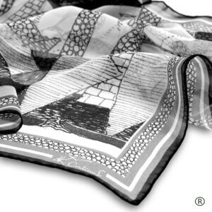 Šilkinė georgette skarelė – „Laiveliai“